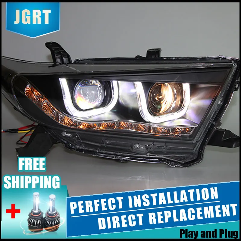  2PCS LED Headlights For Toyota Highlander 2012-2014 Car Led Lights Double Xenon Lens Car Accessorie - 32905109002