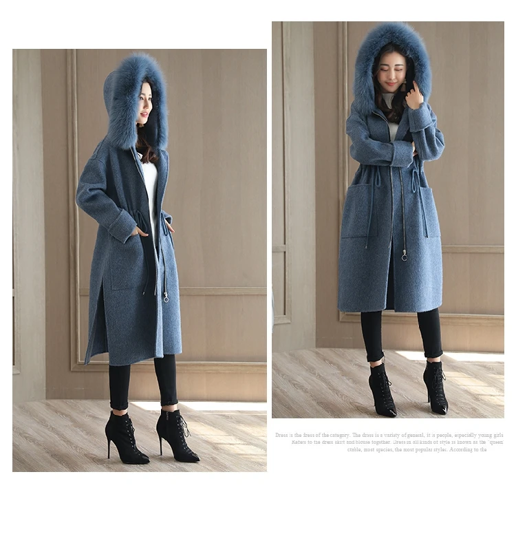 2018 Новинка зимы средней длины Для женщин модное кашемировое шерстяное пальто женские свободные пальто искусственной меховой воротник с