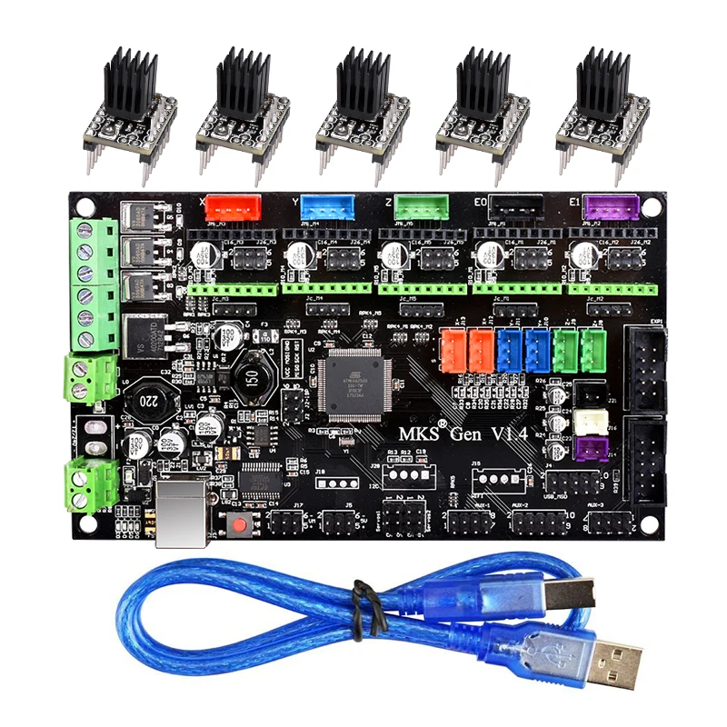 MKS Gen V1.4 3d принтер плата управления к TMC2130/TMC2208/DRV8825/A4988 Драйвер Reprap Mega 2560 R3 Ramps 1,4 1,5 1,6 материнская плата