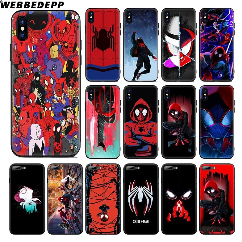Spider Man Into the Verse Soft Silicone Case for Apple iPhone 11 Pro Xr Xs Max X or 10 8 7 6 6S Plus 5 5S SE TPU |