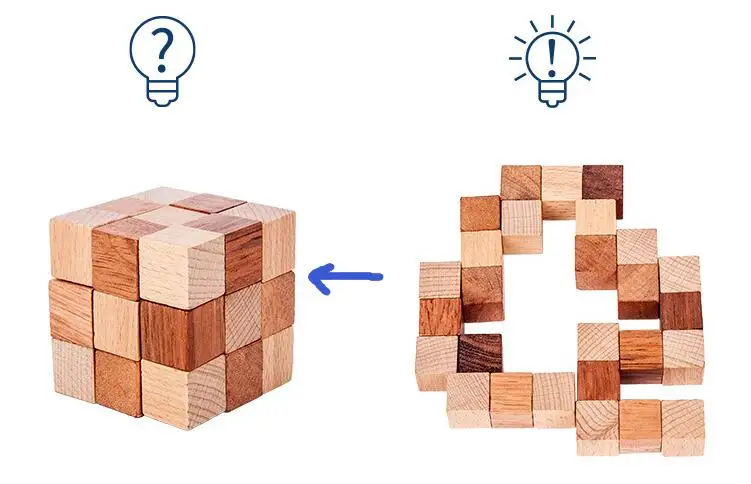 Сложных IQ деревянная головоломка куб разум Логические Пазлы игры и игрушки для взрослых детей