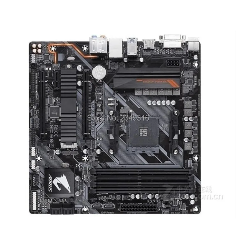 Оригинальная б/у GA-B450 AORUS M материнская плата для Gigabyte B450 AORUS M B450 AM4 DDR4 поддерживает R3 R5 R7 1700 2600 2700