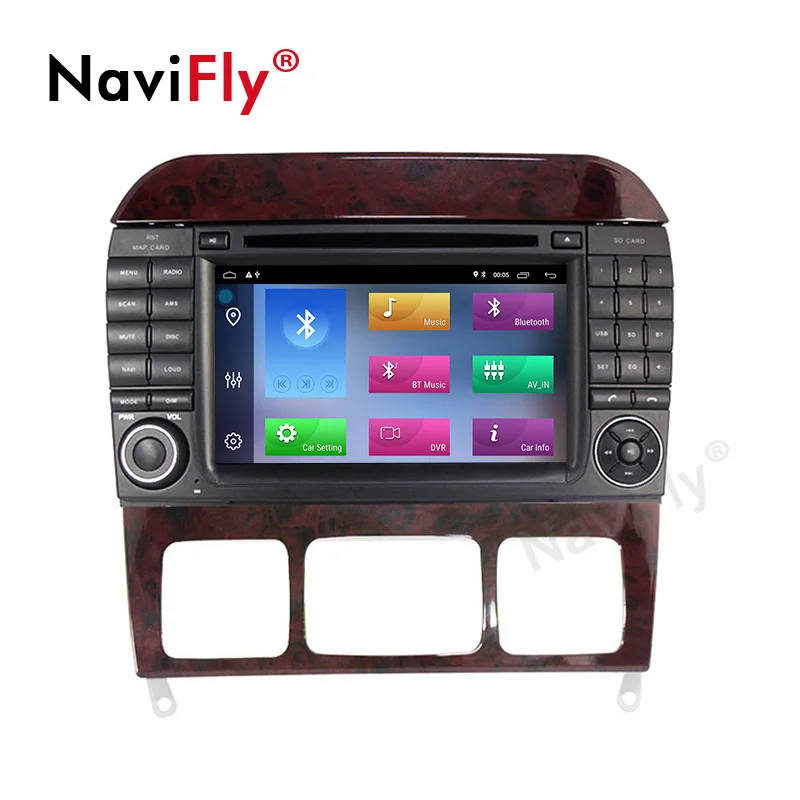 Sale Navifly! Android 9.1 Car dvd radio audio Player For Mercedes Benz S Class S280 S320 S350 S400 S500 W220 W215 GPS Navi WIFI RDS 1