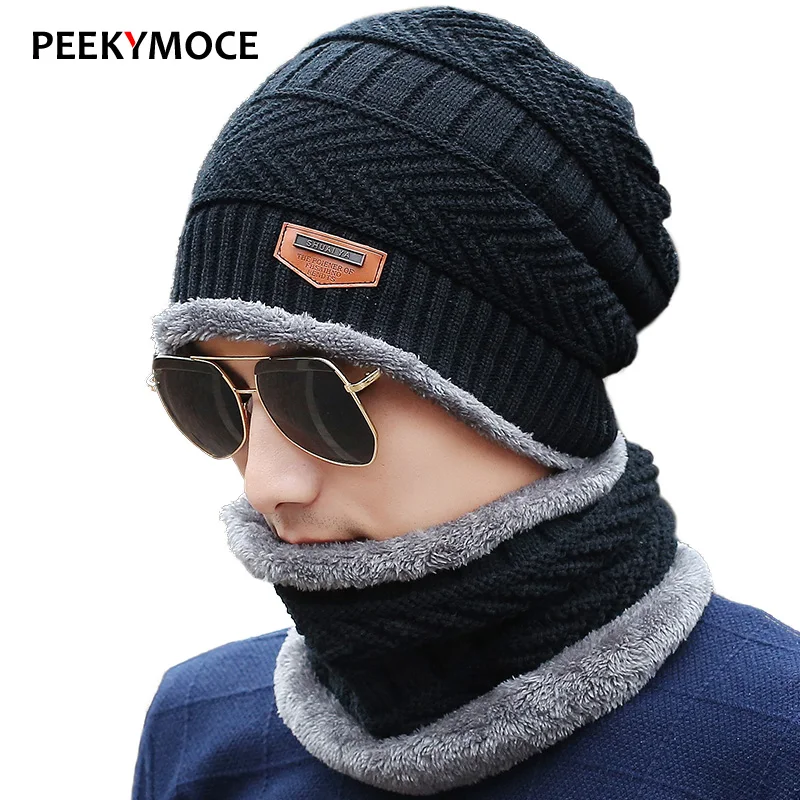 Вязаная зимняя шапка Peekymoce женский шарф облегающие шапки шапочка женская для