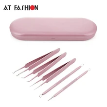 5 шт. набор инструментов для удаления угрей Удаление прыщей для лица инструмент удалитель акне иглы зажим Пинцет Набор Инструменты для ухода за кожей лица