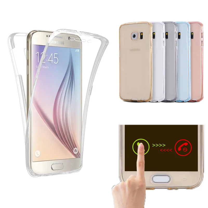 360 Full Protective Clear TPU Cases Cover for Samsung