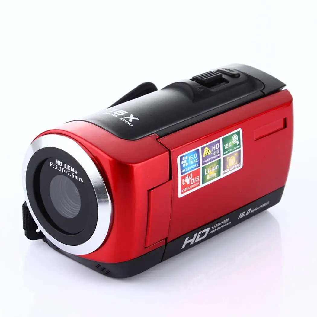 1080 P Full HD 16MP Цифровая видеокамера камера с вращающимся ЖК-экраном 16X SD/SDHC карта (макс. 32 ГБ) HDC6A