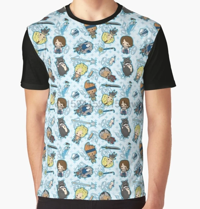 

All Over Print T-Shirt Men Funy tshirt Final Fantasy X Chibi Short Sleeve O-Neck Graphic Tops Tee women t shirt