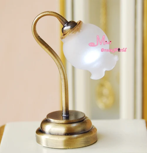 

1/12 Dollhouse Miniature Self-control W/Battery Tulip Table Lamp Light LED Light For Dolls Doll House