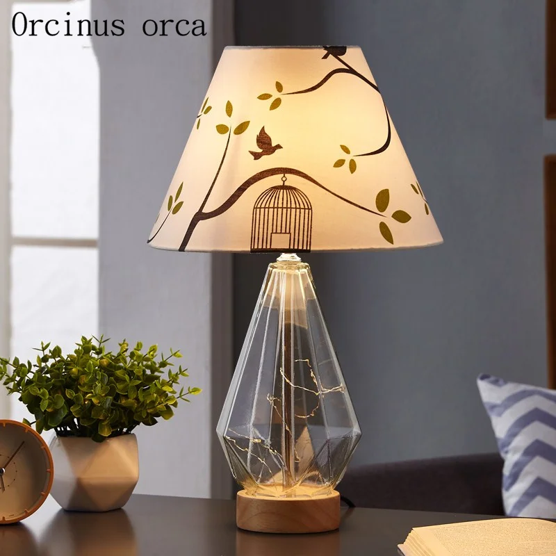 

American rural garden glass desk lamp bedroom bedside lamp modern minimalist creative LED firefly desk lamp free shipping