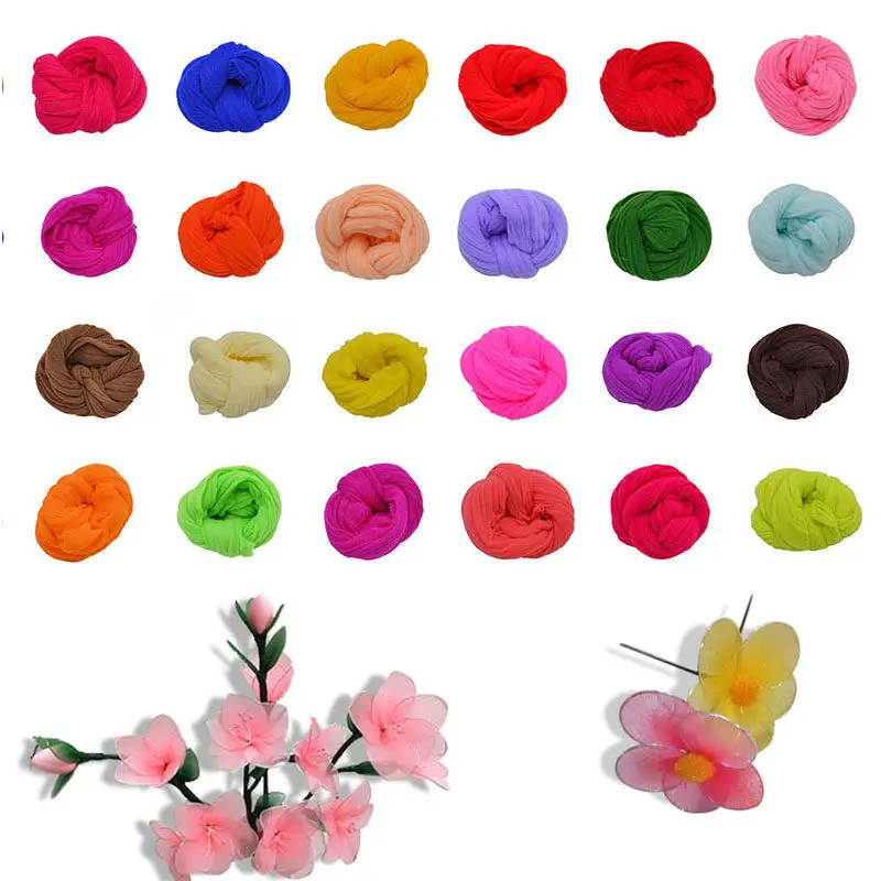 

5Pcs Tensile Nylon Stocking Flowers DIY Scrapbooking Craft Fake Flower Handmade Silk Flower for Home Wedding Decoration
