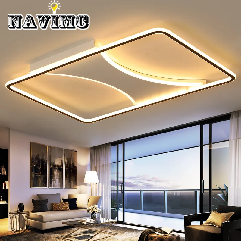 

Personality Simple Rectangular Study LED Ceiling Lamp Living Room Hotel Villa Lighting