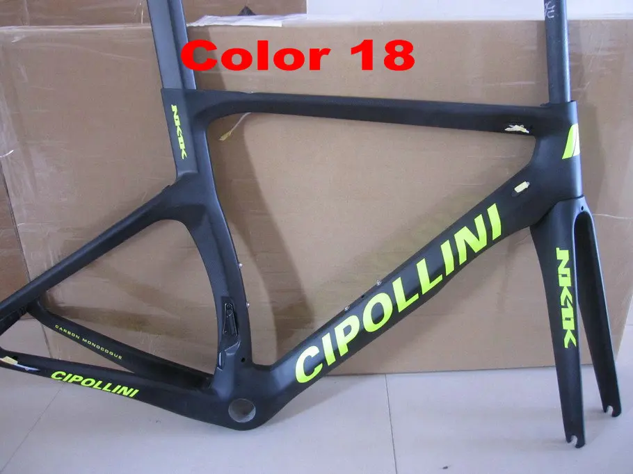 Flash Deal 2018 New Color Cipollini NK1K 3K or 1k T1100 Carbon Bike Frame Matte Glossy carbon fiber road bike frames blue black yellow fluo 34