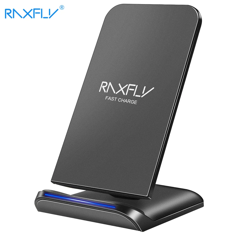 RAXFLY Qi Wireless Charger For iPhone XS Max XR 8 Plus Wireless Charger For Samsung S10 S9 Plus Note 9 Fast Charging Phone Dock