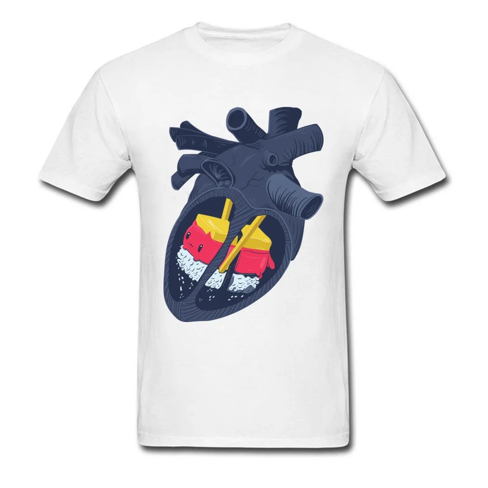 Hearth Sushi Kawaii Top T-shirts New Fashion Short Sleeve Party 100% Cotton Round Collar Men Tops Tees T Shirt April FOOL DAY Hearth Sushi Kawaii white