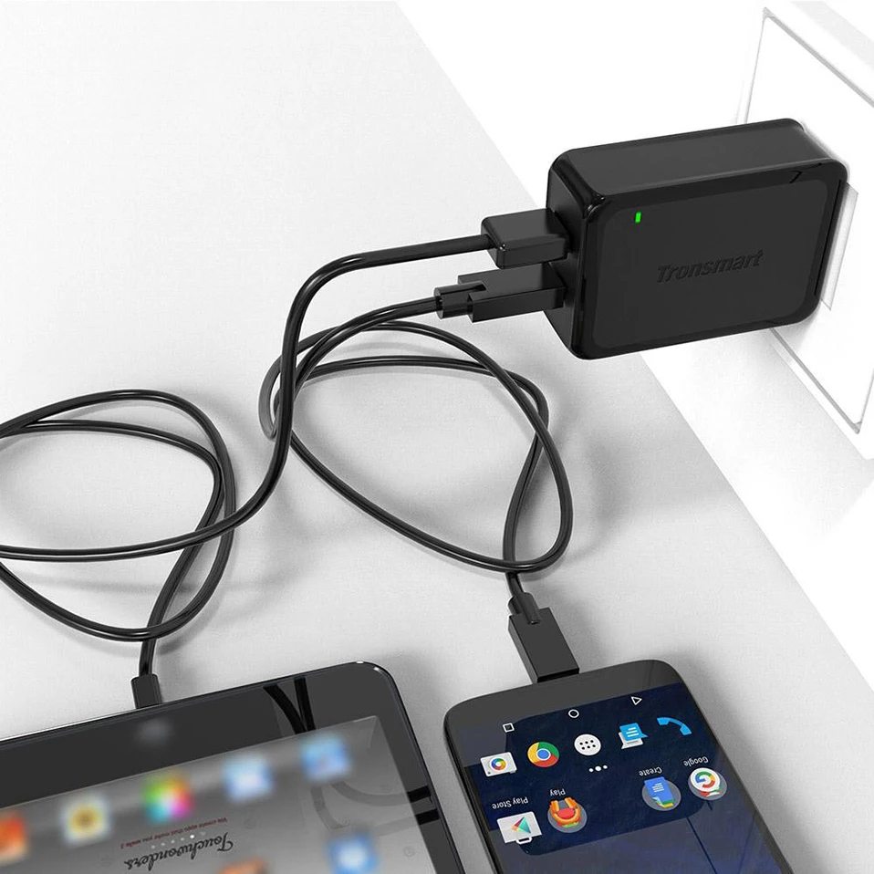 Tronsmart W2PTE USB Type C Quick Charge 3.0 USB Charger with USB VoltiQ for Xiaomi for LG G5 Fast Phone Charger Adapter EU Plug 1