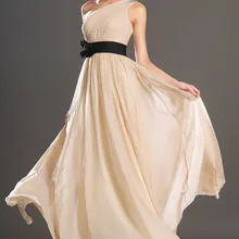 ; Новинка; элегантные, на одно плечо поясом шифоновое вечернее платье