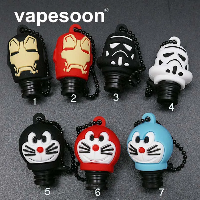 VapeSoon 510 POM капельный наконечник силиконовая крышка Doraemon Железный человек