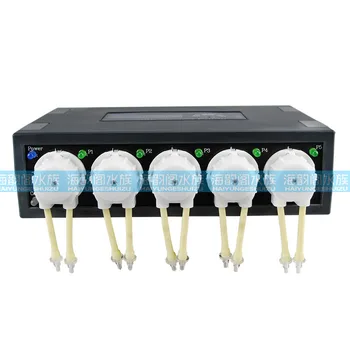 

DC12V Mini Peristaltic Dosing Pump Aquarium Pump with 5 Pump Heads 70ML/MIN X5