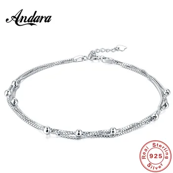 

100%925 Sterling Silver Anklet Summer Style Woman Fashion Accessories Jewelry Gift