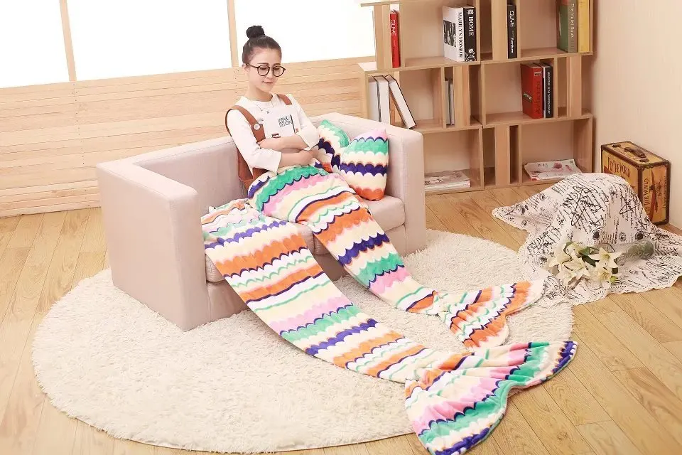 

Butterfly-tied Pillow Toy Cushion for Children, Adult Mermaid Plush Toys Coral Velvet Sofa Soft Blanket for Girl Sleep Rest Time