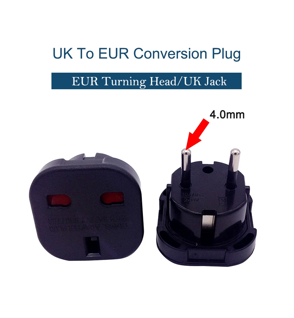 European regulation to the British power conversion plug International Plug Adaptor UK EUR AC Power Adapter Mobile Phone 2500W (1)