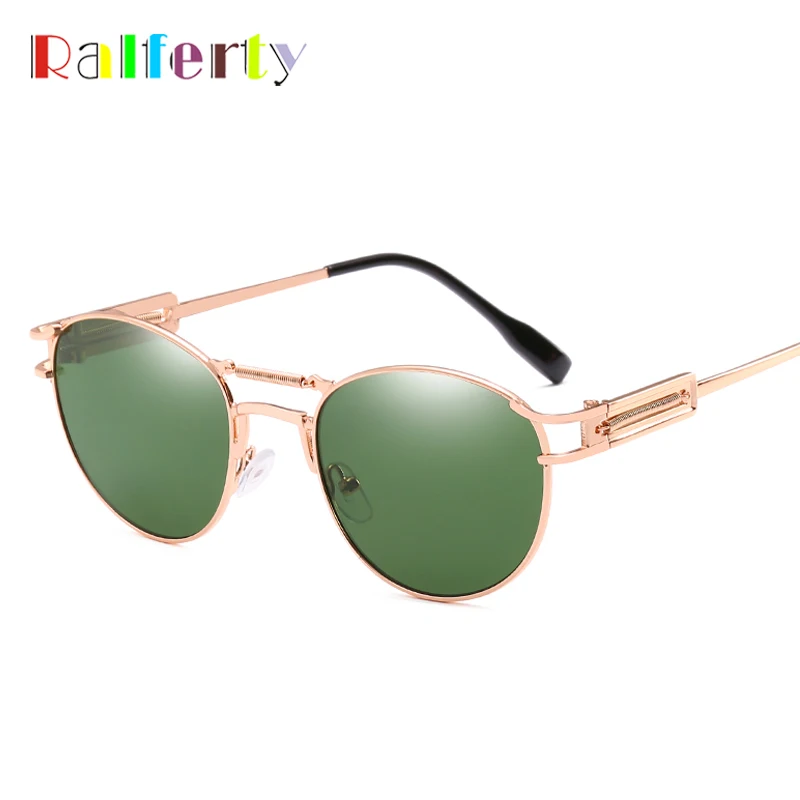 Ralferty, Ретро стиль, стимпанк, солнцезащитные очки для женщин и мужчин, Ретро стиль, панк, солнцезащитные очки, UV400, металл, зеленые оттенки,, очки, аксессуары R66208