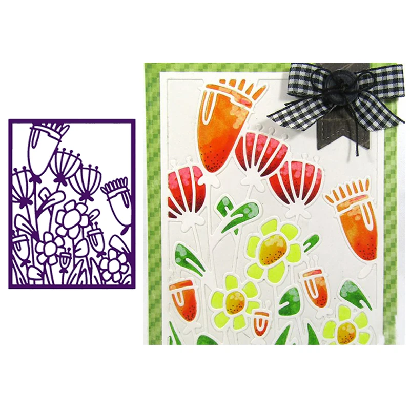 

Metal Cutting Dies Frame Background Funky Floral Frame Stencils for DIY Scrapbooking Album Stamp Card Embossing New 2019 Die Cut