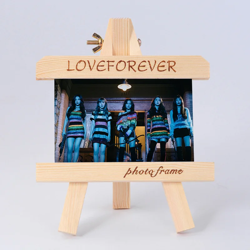 

KPOP Red Velvet Peek-A-Boo 6 Inch Solid Wood Photo Frame Small Easel Wood With The Same Paragraph Dropshipping