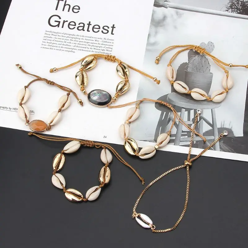 

Boho Natural Abalone Shell Friendship Bracelets Beach Seashell Women Jewelry