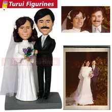 Сделать бюст из фотографий на заказ свадебный торт Топпер bobblehead для свадебной церемонии юбилей торт Топпер Фигурка кукла фигурки