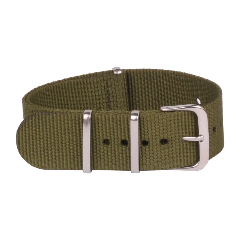 10pcs Wholesale Lot Stripe Retro 16 mm Strong Military Army fabric Nylon Watch Woven Strap Band Buckle belt 16mm watchbands