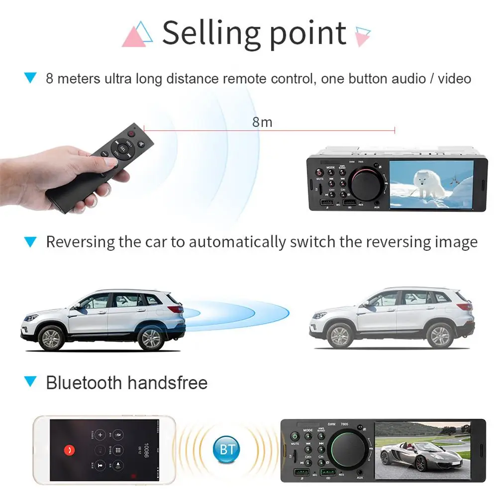 Универсальный 4 1 дюймов TFT Din автомобильный Радио Аудио Стерео FM Bluetooth MP5 плеер
