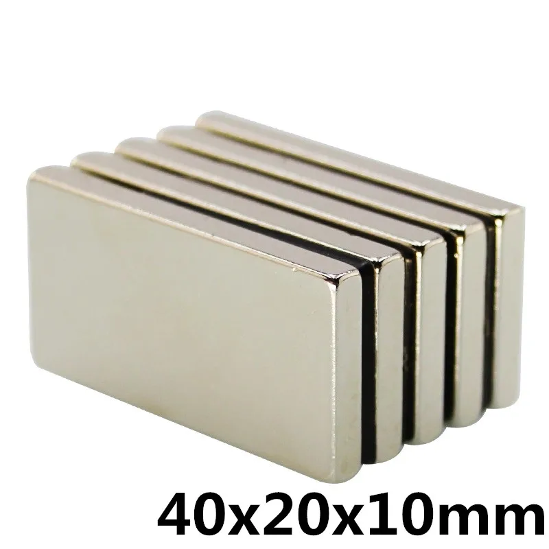 

2pcs 40x20x10mm Strong N35 Neodymium Magnets Block Rare Earth DIY Powerful Permanet Magnet