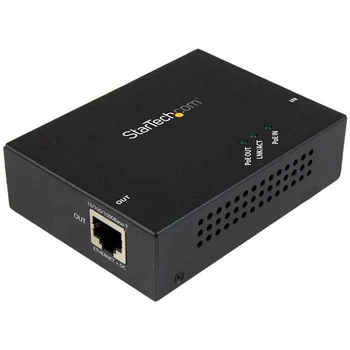 

StarTech.com 1-Port Gigabit PoE+ Extender - 802.3at and 802.3af - 100 m (330 ft), Network repeater, 100 m, 2000 Mbit/s, Full,Hal