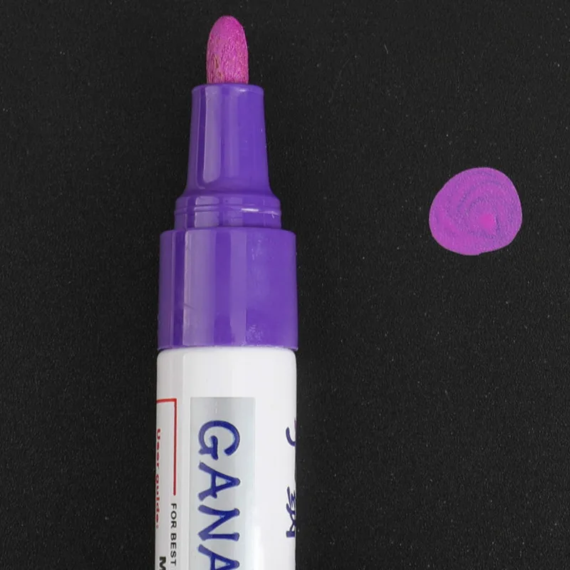 Перманентный Универсальный маркер масляной краски ручка для резинового стекла металлические шины контейнер номер - Цвет: Фиолетовый