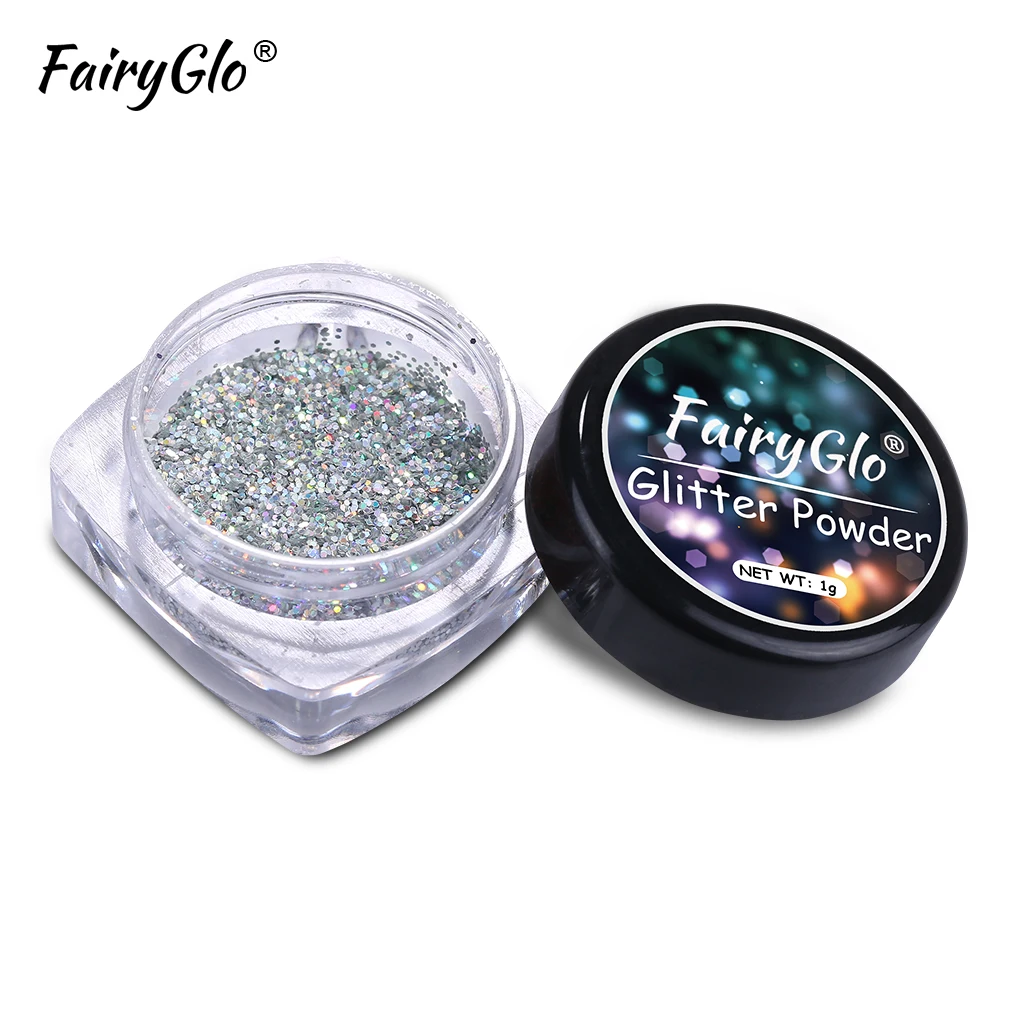 FairyGlo 1 коробка акриловая Порошковая пудра для ногтей голографические блестки