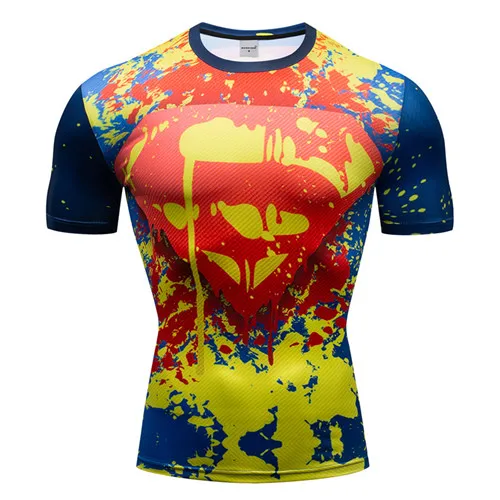 Новая летняя футболка супергероя Marvel 3D Супермен/Человек-паук/Бэтмен/Черная пантера Мужская футболка с коротким рукавом обтягивающая футболка - Цвет: AF1636D