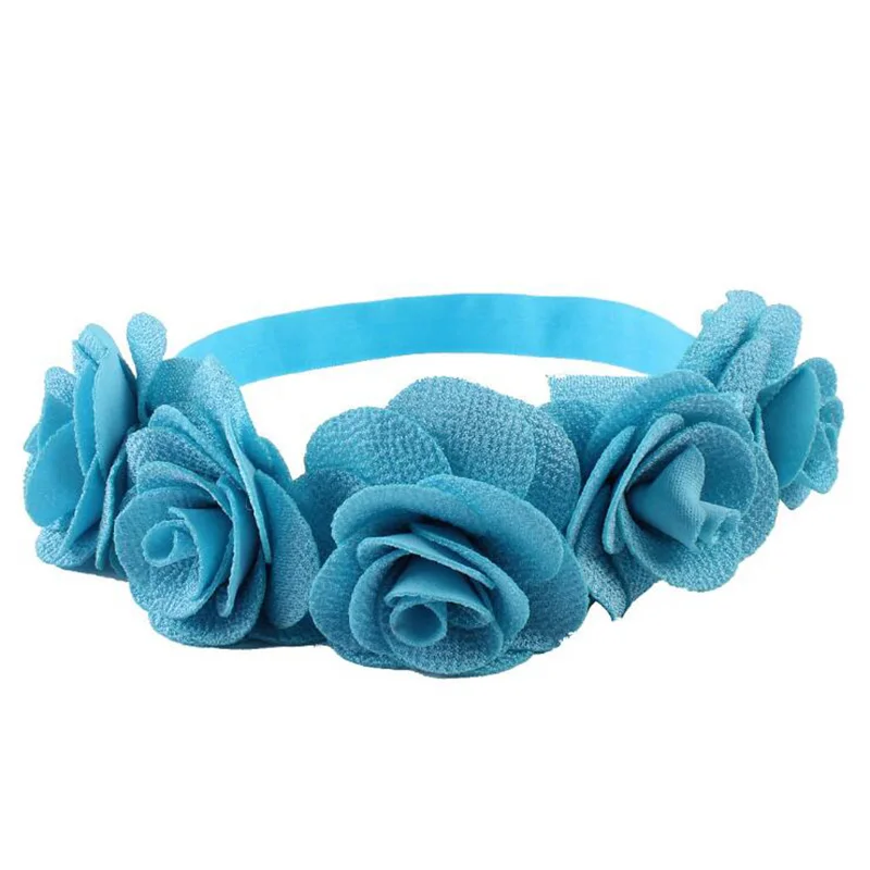 1 предмет, милая детская Цветочная Корона повязка на голову для новорожденных вечерние косули тиара с цветочными элементами Головные уборы Детские аксессуары, ленты для волос - Цвет: Blue