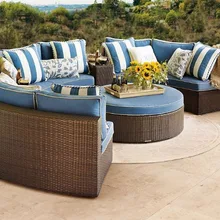 Горячая новейший дизайн ПЭ ротанга используется Роскошная французская софа наборы