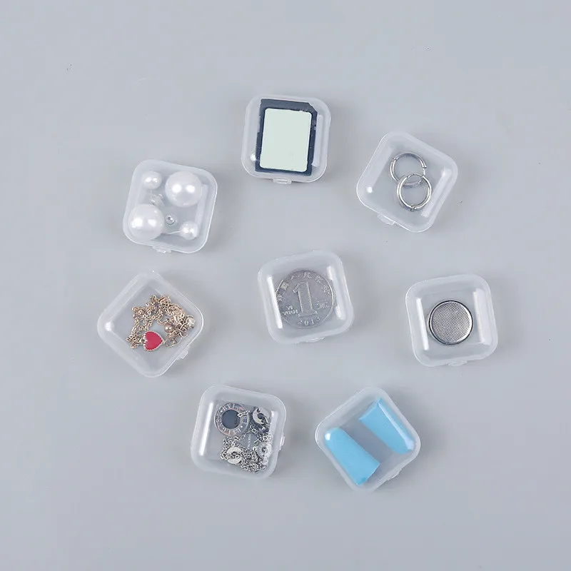 

5pcs/lot Travel Portable Jewelry Box Storage Organizer Women Transparent Jewelry Small Package Box Travel Packaging Case