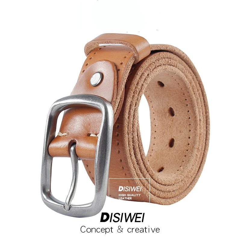

100% Cowhide Genuine Leather Belts for Men Brand Strap Male Pin Buckle Fancy Vintage Cowboy Jeans DSW020