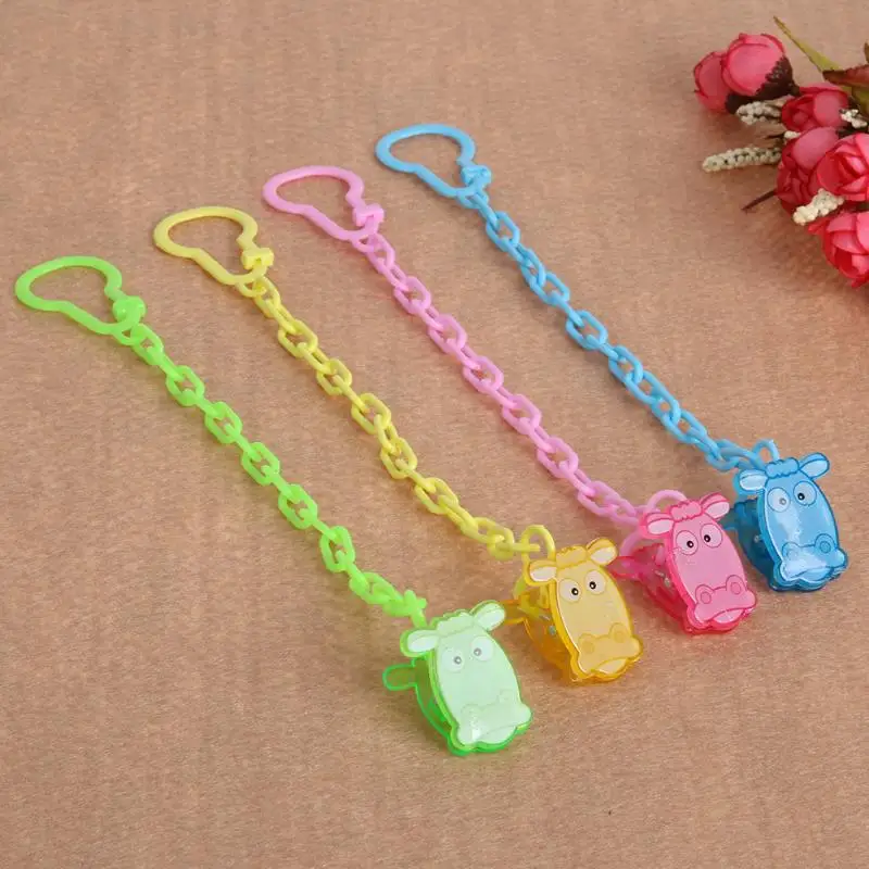

Newborn Baby Pacifier Clips Chain Nipple Holder Cartoon Sheep Kid Dummy Pacifier Clip Holder Anti-lost Nipple Strap Random Color