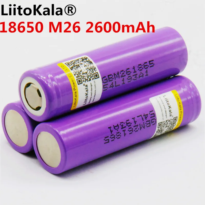 LiitoKala для LG M26 18650 2600mah 10A 2500 литий-ионная аккумуляторная батарея безопасная батарея для электронных сигарет/скутера