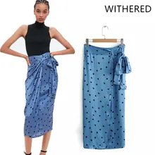 Женские юбки harajuku, хлопок, полиэстер, английский стиль, прямые, в горошек, с бантом, faldas mujer moda, юбки для женщин