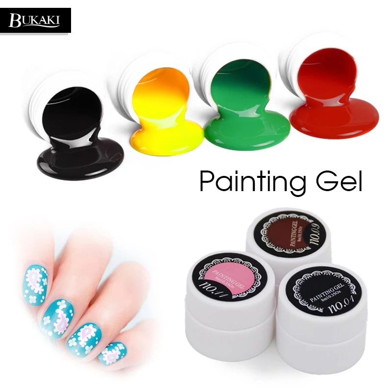 Фото BUKAKI 12 Colors Paint Acrylic Nails Glue Bio Drawing Nail Art DIY Polish Painting UV Gel | Красота и здоровье