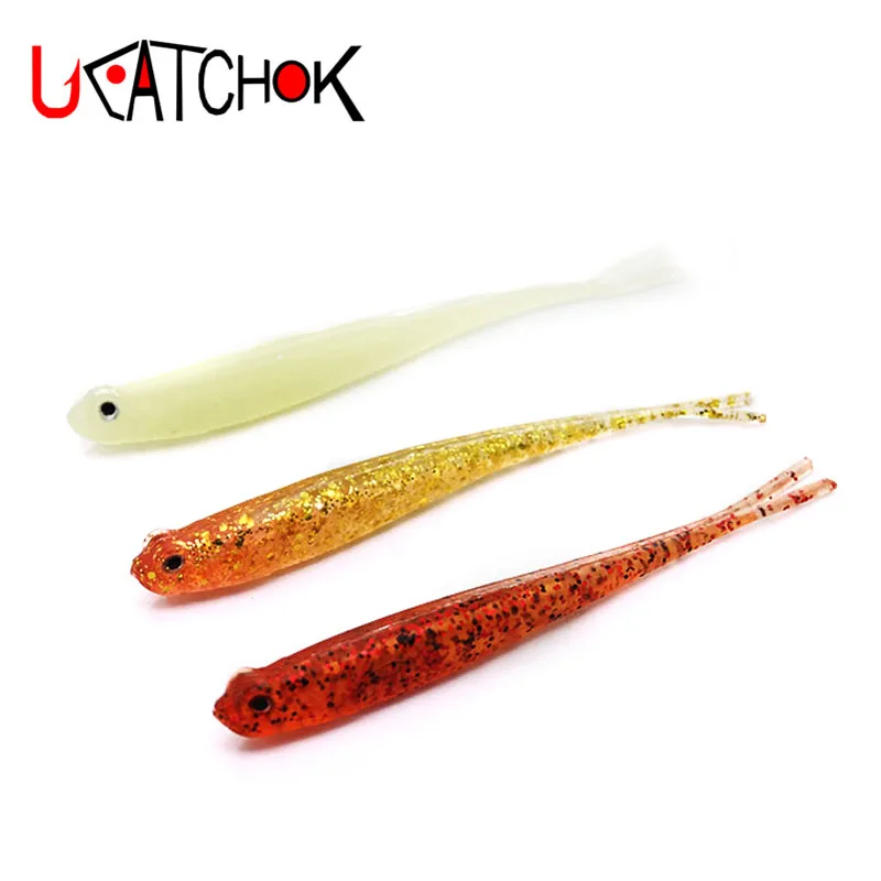 

10pcs/pack 13cm 8.8g artificial splitting tail soft fish profile lure bait pesca faked luminous silica gel sea bass fishing lure