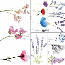 FANRUI Bella Flora Falso Tatuaggi Adesivi Gloria di Mattina Corpo Delle Donne Braccio Tatuaggi Temporanei Bambini di Fiori di Lavanda Tatuaggi Impermeabile