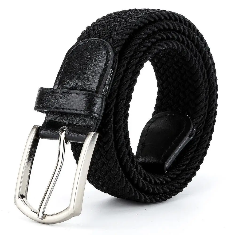 

LGFD9715 wholesale MEN women Fashion Striped braided Knitted Elastic Stretch Belt Belt
