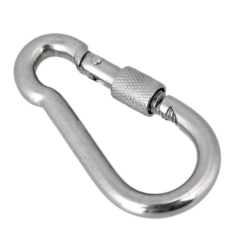 5Pcs 9x90mm Silver snap hook with screw Chain Fastener Hook Carabiner